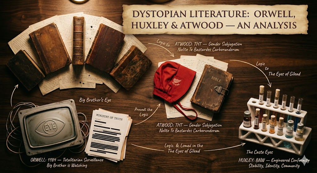 Dystopian Literature: Orwell, Huxley & Atwood — An Analysis